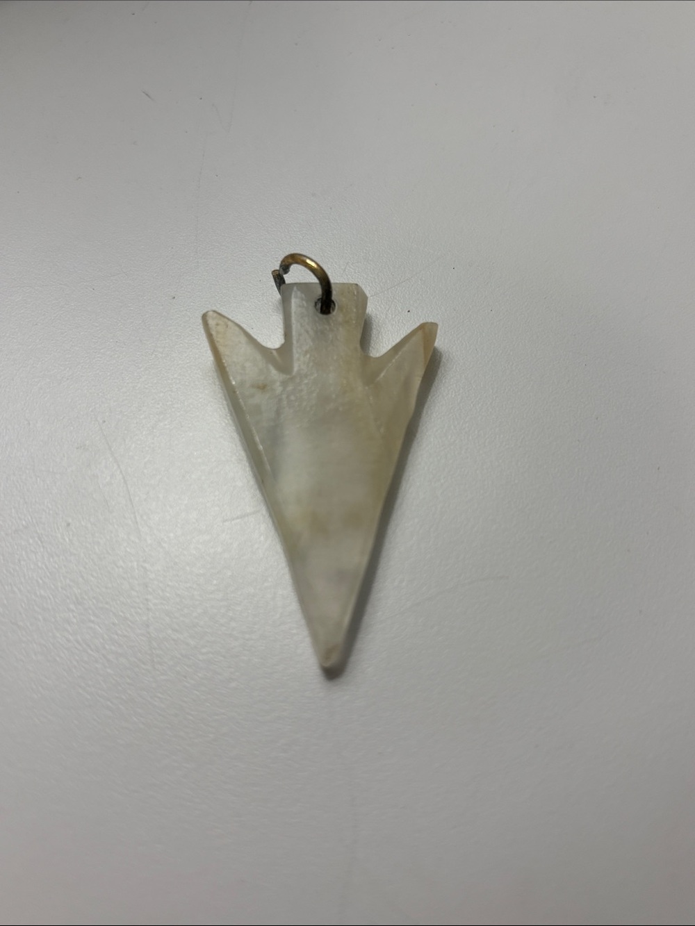 Cream Stone Arrowhead Pendant Carved Tribal Boho Necklace Charm
